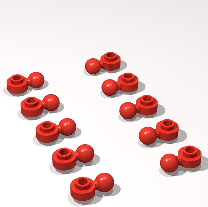 Classic Building Plate Bulk, Round 1x1 with Tow Ball with Shaped Hole 120 Piece, Compatible with Lego Parts and Pieces: (Color:Red)