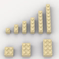 100pcs Tan Classic Building Blocks, Compatible with LEGO, Age 6+
