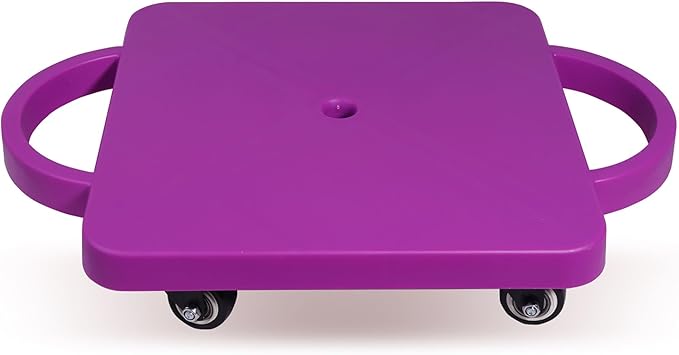 GSE Games & Sports Expert Gym Floor Scooter Board with Handles, Sitting Scooter for Kids Indoor Play Equipment, Fun Scoot Board with Non-Marring Plastic Casters for Children