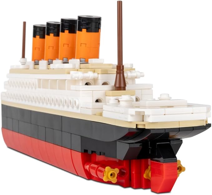 Brick Loot Titanic Building Set – 390-Piece Lego Compatible Ship Model Kit for Adults & Kids, DIY Mini Bricks 3D Puzzle STEM Toy, Collectible Display, Gift for Ship Lovers (Large)