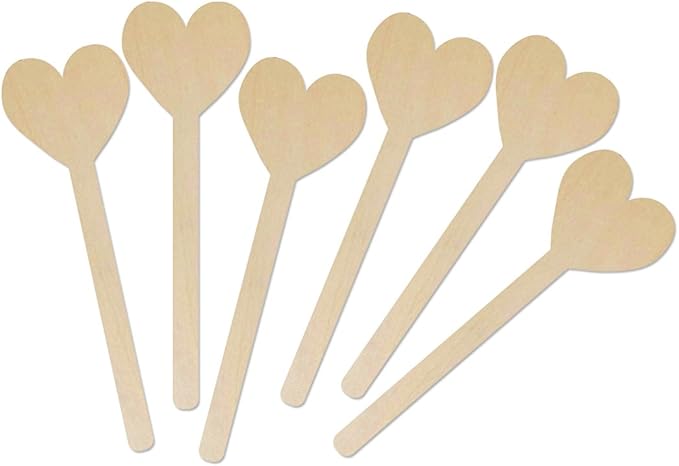 Hygloss Natural Wood Popsicle Sticks - Craft Stick - Great for Arts and Crafts - Valentine’s Day Class Activity - Heart Shape - 6.25 Inches High - 25 Pcs