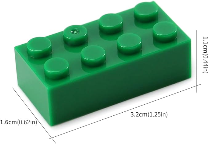 Feleph 100pcs 2x4 Bricks Green Building Classic Pieces Parts Creative Play Blocks Set Toy Accessories Combine with 3001 Major Brick Brands
