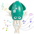 Magical Dancing Octopus Toy with LED Lights and Music, USB Rechargeable Tummy Time Toys, Automatic Dodging Crawling Toys, Suitable As a Birthday Gift for Children Aged 3 and Above (Green)