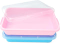 Sensory Bin Sand Tray with Lid for Toddlers 2 Pcs 15in Portable Sandbox Toy Large Plastic Tray for Kids 3 4 5 6 Fill with Sand, Water, Beads, and More (Pink + Blue)