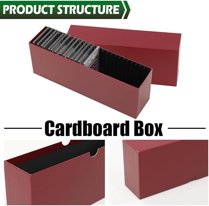 GRAND ORANGE Slotted Graded Card Boxes Slat Storage Boxes Red Hold 26 PSA Graded Cards