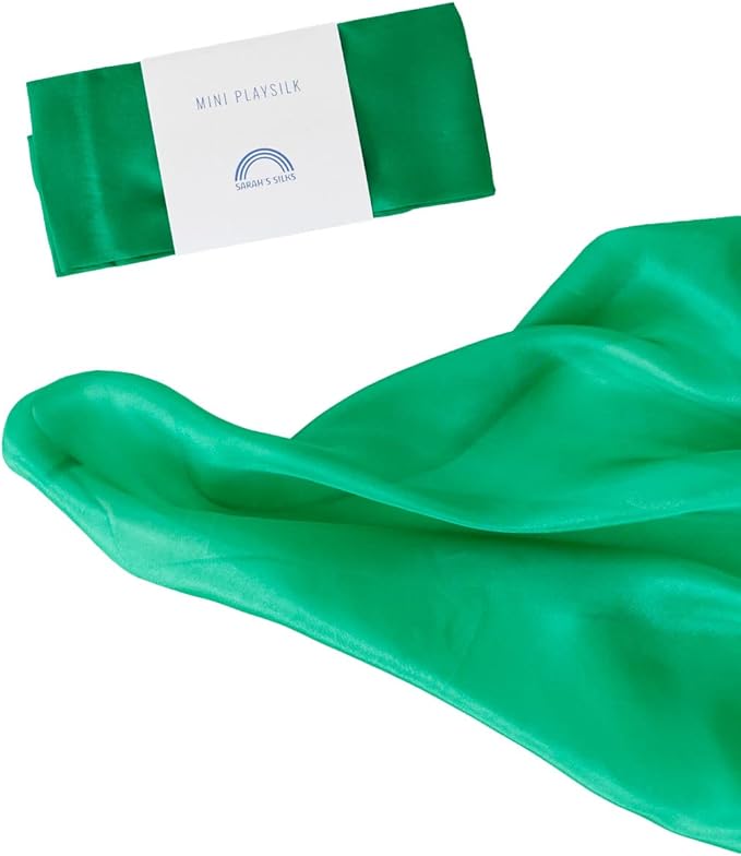 Sarah's Silks Mini Playsilks | Solid Colors | Creative Waldorf Toys for Education and Open-Ended Play (Emerald)