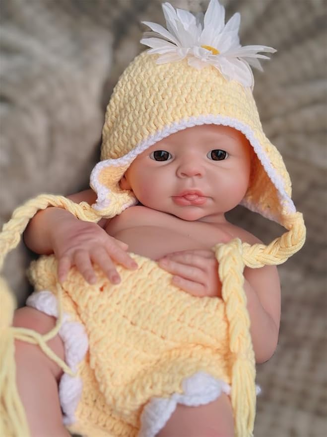 Silicone Reborn Baby Dolls 18Inch Realistic Newborn Baby Doll Silicone Full Body Lifelike Baby Girl Dolls Anatomically Correct