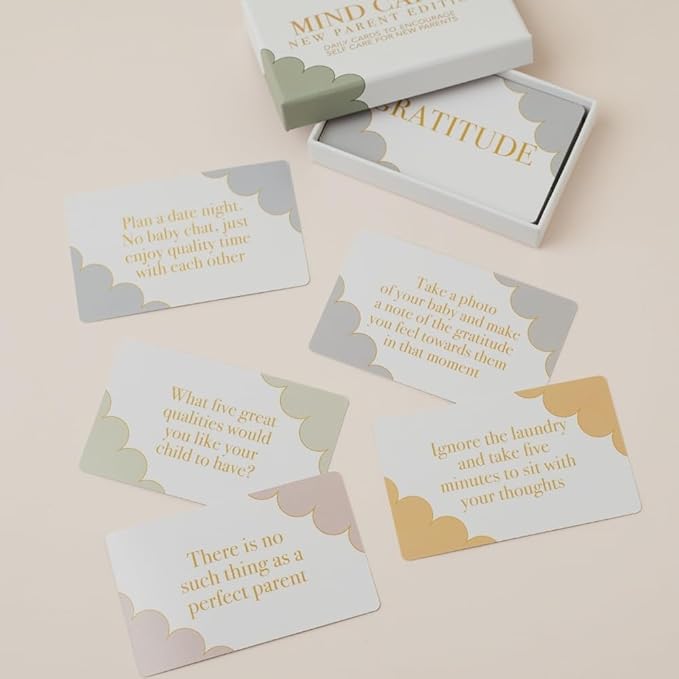 Mind Cards: New Parent Edition | 45 Daily Mindfulness & Positivity Cards | Self-Care & Emotional Wellbeing Gift for New Moms and Dads