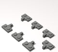 Classic Building Hinge Plate Bulk, 1x2 Locking with 1 Finger on Side with Groove 100 Piece, Compatible with Lego Parts and Pieces: (Color:Dark Gray)