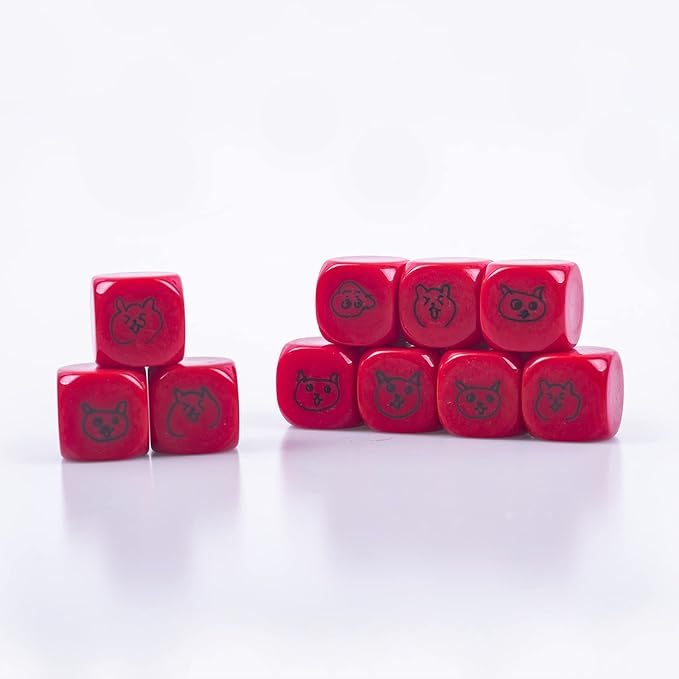 22MM Rounded Blank Six Sided Dice Lianshi Teaching Created Sesources Game Teaching Plastic Cubes Four Colors Choosable (10Pcs, Red)