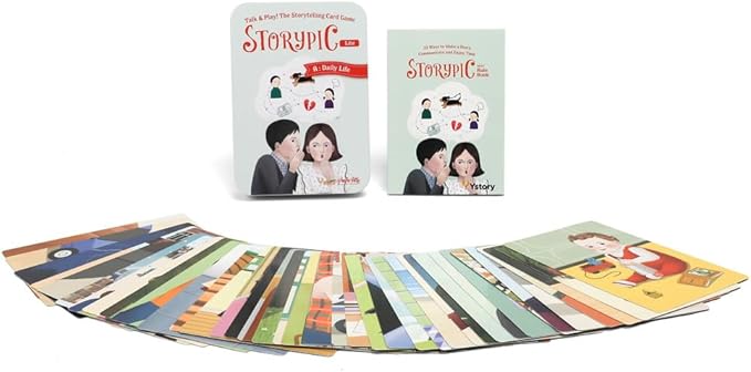 [Storypic] Storypic Lite, Storytelling Cards, Tool for Creating Enjoyable Stories, Versatility for Use, Story Literacy Cards, for All Ages, 3.46 x 4.96 inch (A : Daily Life)