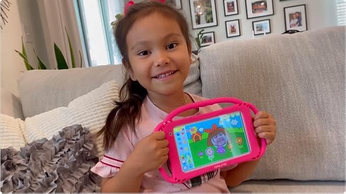 TOPELOTEK Kids Tablet 7 inch Toddler Tablet for Kids 3-7 WiFi Android 32GB Kids Tablets Kids Learning Educational APP Pre-Installed YouTube Netflix Parental Control Kid-Proof Case