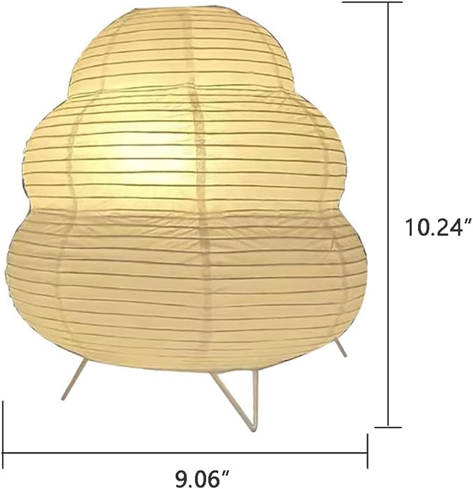 Bedside Table Lamp Paper Standing Lamp Room Decoration Festival Lantern Light Nightstand Desk Lamp Bedroom Dresser Living Kids Room College Dorm Coffee (White, 10.24"x9.06"x9.06")