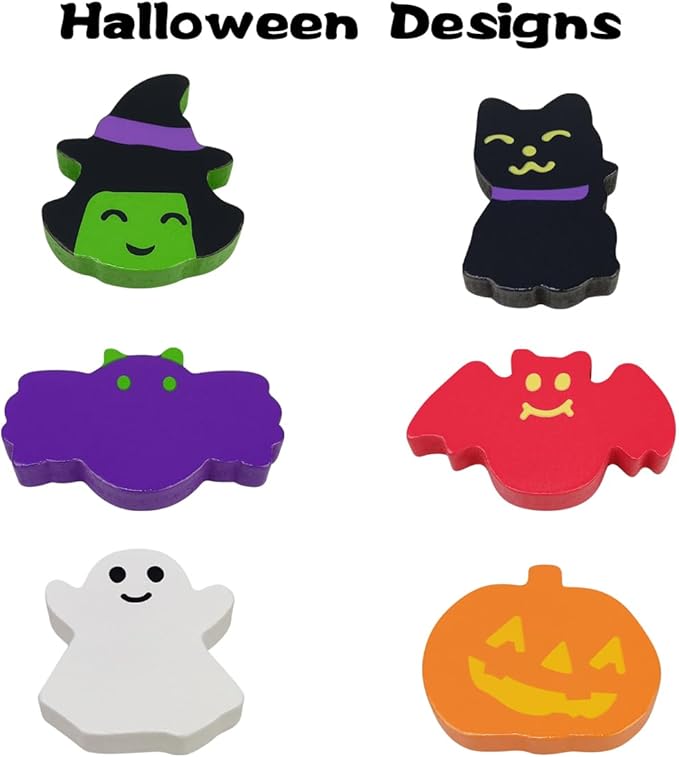 Pinkiwine Halloween Pumpkin Wooden Peg Puzzles Montessori Educational Toys for Kids Toddlers Halloween Toys Party Favors Treat Bags Gifts