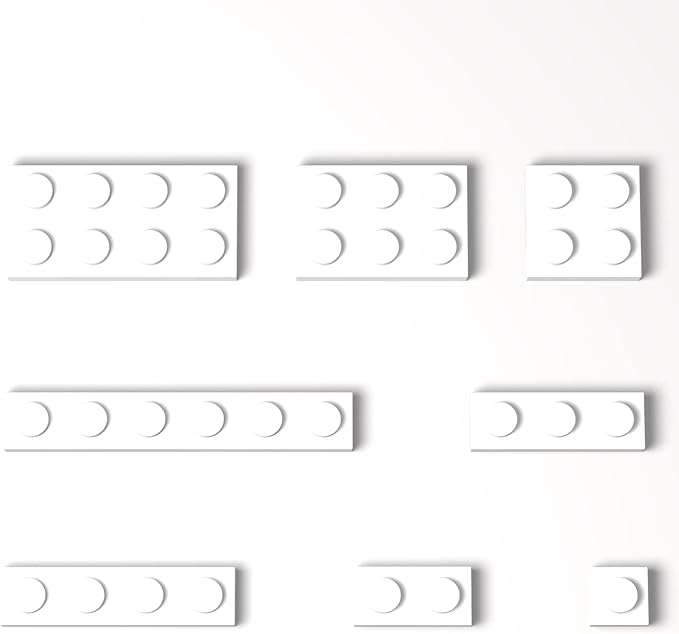 100 Pieces Classic Building Plate Assortment Pack, 8 Sizes Small Baseplates Multipacks, Compatible with Lego Parts and Pieces, Small Plate for Building(Color:White)