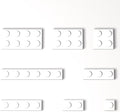 100 Pieces Classic Building Plate Assortment Pack, 8 Sizes Small Baseplates Multipacks, Compatible with Lego Parts and Pieces, Small Plate for Building(Color:White)