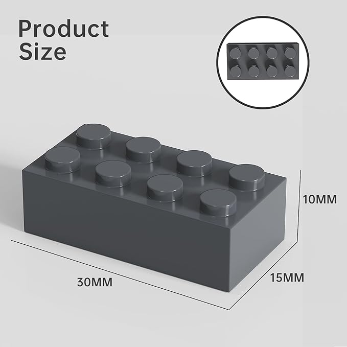 500 Piece Dark Gray Bricks Bulk, Gray 2x4 Building Bricks Flat, Compatible with Lego Parts and Pieces: 2x4 Dark Grey Bricks(Color: Dark Gray)