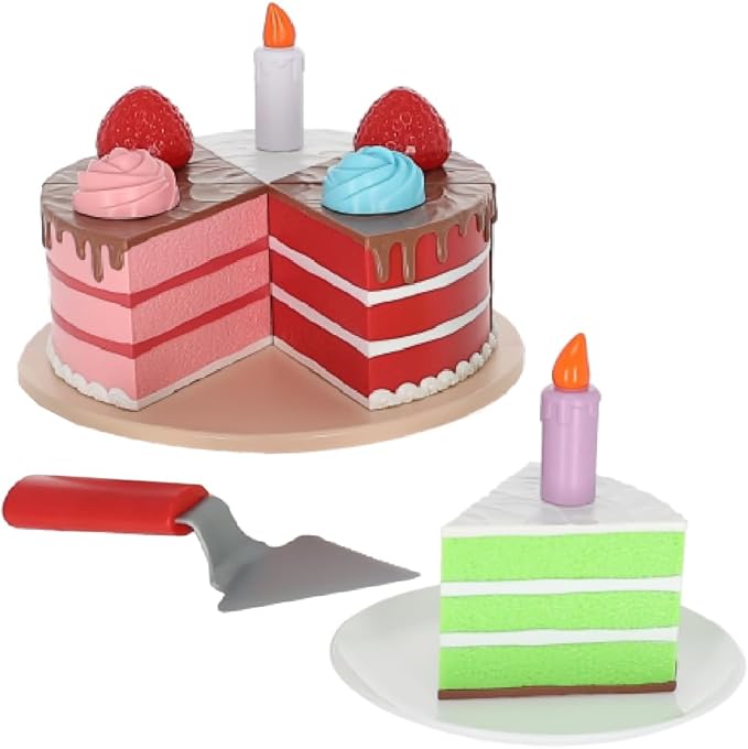 Popular Playthings Magnetic Bake & Play Cake Set, 16pc Educational Toddler Play Food Toy for Ages 3+