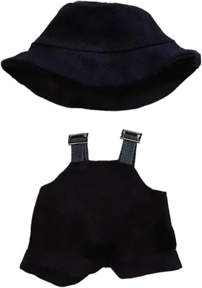 17cm Clothes Set(NO Doll),Hat & Overalls Set for 17cm Accessories Suit,Stylish Adorable Dolls Clothes Accessories,Cute Clothes for Dress up Unique Style (Style E)