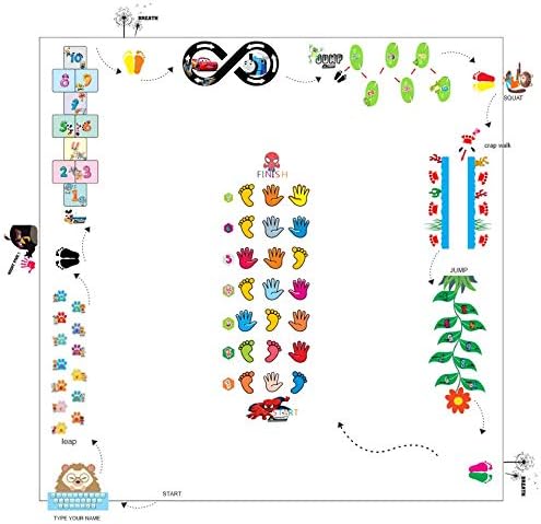 Classroom Decor Sensory Path Decals for Floor & Wall - Number Flower Hopscotch Floor Stickers for Boosting Gross Motor Skills