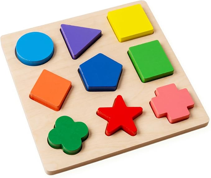 GYBBER&MUMU Preschool Colorful Wooden Shape Puzzle