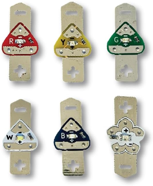 Launchpad LED Variety Nanopack (6 LED Colors) for Papercrafting, Red, Yellow, Green, White, Blue and Rainbow Fade (Mixed, 6 Pack)