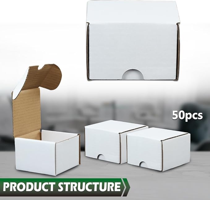 GRAND ORANGE 50 Pack 200 Count Trading Card Storage Boxes Corrugated Paper Cardboard Organizer for Sports Gaming Cards Trading Paper Boxes