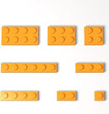 100 Pieces Classic Building Plate Assortment Pack, 8 Sizes Small Baseplates Multipacks, Compatible with Lego Parts and Pieces, Small Plate for Building(Color:Orange)