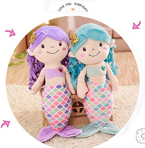 Athoinsu Blue Mermaid Stuffed Animal Soft Cute Mermaid Princess Plush Doll Toy Birthday Valentine's Day Gifts Decors for Girls Kids Toddlers, 12''