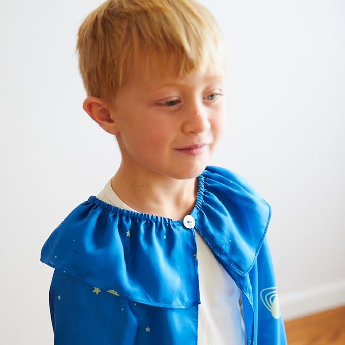 Sarah's Silks - Star 100% Silk Cape for Pretend Play as a Superhero, Princess, Fairy or Elf. 32" Long and 7"-12" Adjustable Neck Band