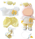 Clothes for Labubu Doll,Clothes for Dolls Accessories,Four-Leaf Clover Candy Summer Replacement Outfit Set 5 Pieces Suitable for Labubu 15&17cm,Adorable Dress-Up Accessories for Doll (Yellow)