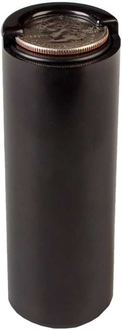 Coin Holder Tube - Holds 40+ Coins for Quarters and Dollar Bills - Premium Black Plastic Coin Boxes - Billiard Accessory Dispenser