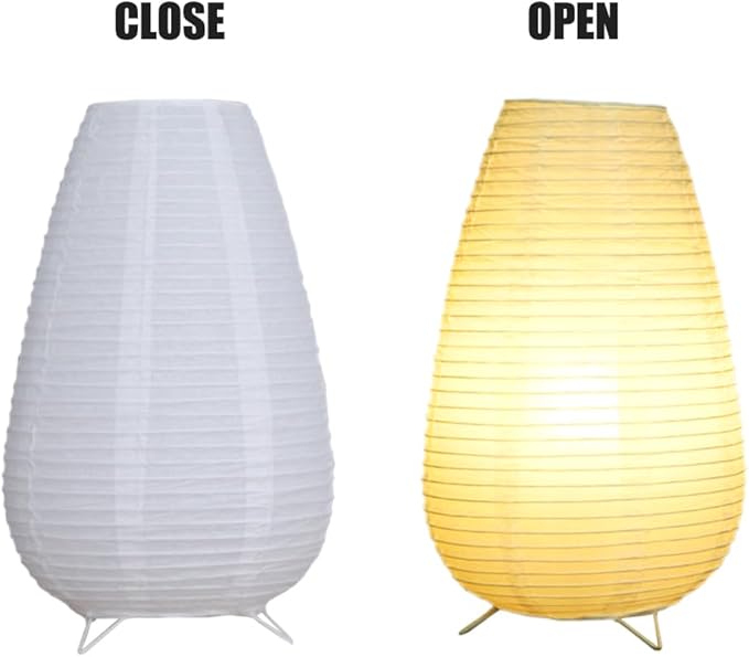 Bedside Table Lamp Paper and Standing Lamp Room Decoration Festival Lantern Light Nightstand Desk Lamp Bedroom Dresser Living Kids Room College Dorm Coffee (White, 15.35"x8.66"x8.66")