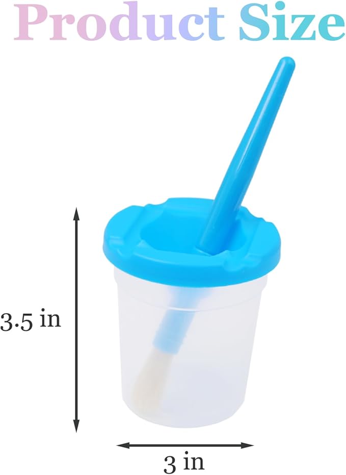 Zilphoba 20pcs Paint Cups with Lids for Kids, 10 Different Color Spill Proof Learning Cups for Young Artist