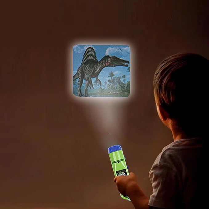 Georgie Porgy Slide Torch Projector Toys Flashlight for Kids Educational Toys Science Set Wall Ceiling Tents Night Lamp Gifts for Boys Girls (Dinosaur + Unicorn)