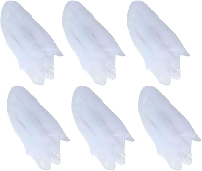 Hoerev Pack of 6 Dancing Juggling Scarves for Decoration Colors Scarves,Size 24"x24",60cmx60cm (White)