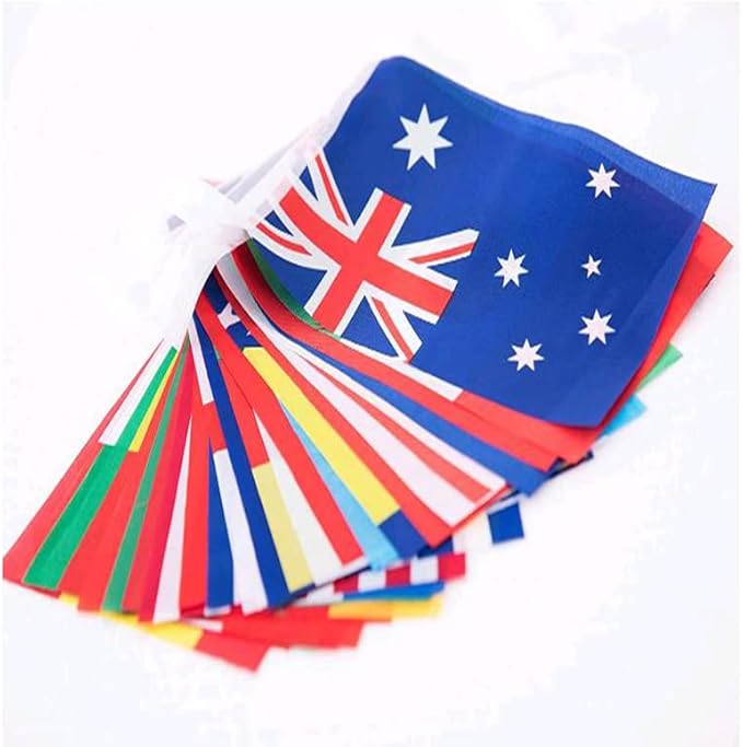 International Flags of The World 200 Countries Pennant Bunting World Flag Banner for Themed Parties, Grand Openings, Around the World Decorations