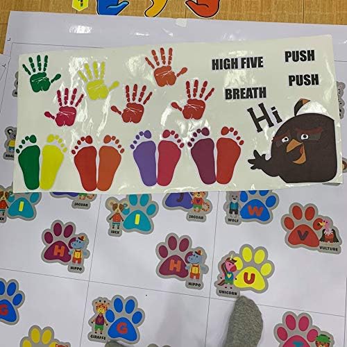 Classroom Decor Sensory Path Decals for Floor & Wall - Dynamic Funny Squat, High Five, Push Wall Hopscotch Floor Stickers for Boosting Gross Motor Skills