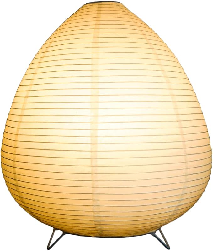 Bedside Table Lamp Paper and Chrome Standing Lamp Room Decoration Festival Lantern Light Nightstand Desk Lamp Bedroom Dresser Living Kids Room College Dorm Coffee (White, 12.6"x11.02"x11.02")