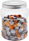 Large Clear Coin Bank Jar with Slotted Lid, Big Plastic Money Tip Change Savings Coin Jar for Piggy Bank or Raffle Ticket, Clear Money Coin Tip Piggy Change Bank Box for Adults Teens Kids