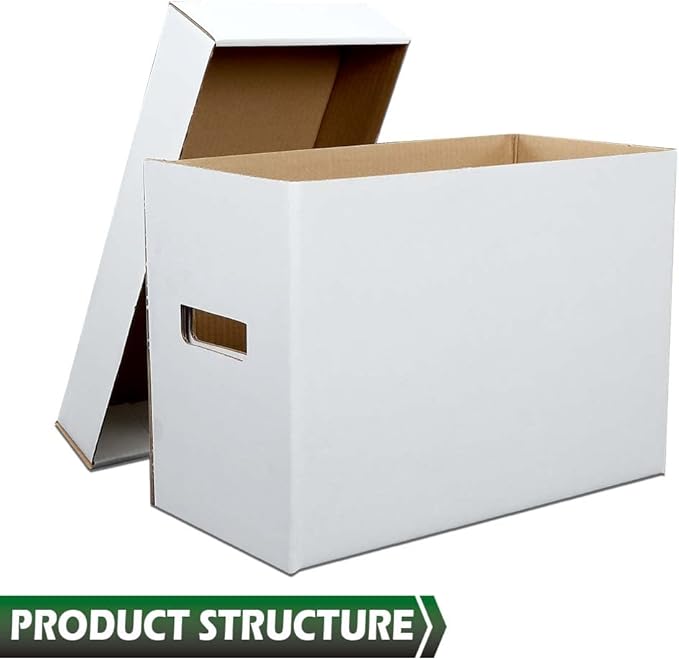 GRAND ORANGE 5 Pack Comic Book Storage - Holds 150-175 Comics, Moistureproof, Collapsible and Stackable Short Box