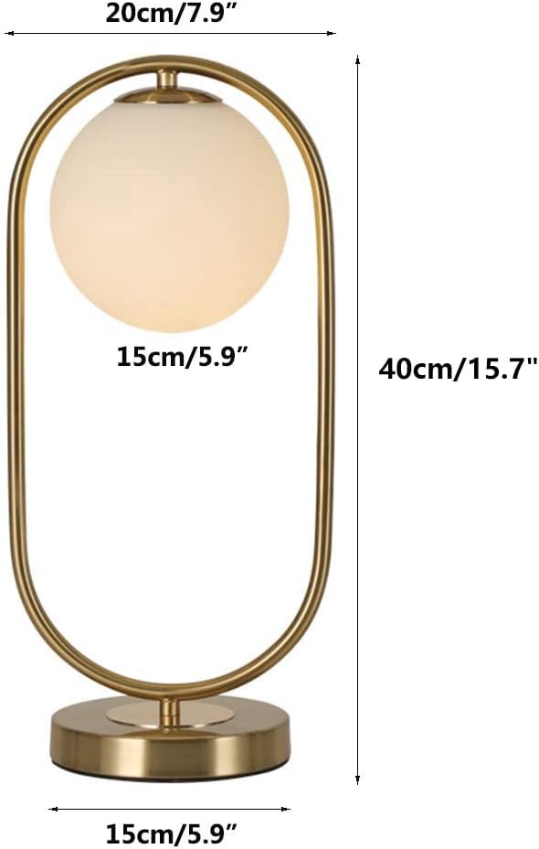 KCO Lighting Modern Bedside Night Lamp Mini Gold Table Light Metal Brass Finished Bedside Desk Lamp with Milky White Shade for Living Room Bedroom (Bronze, Oval)