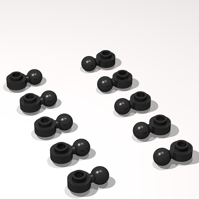 Classic Building Plate Bulk, Round 1x1 with Tow Ball with Shaped Hole 120 Piece, Compatible with Lego Parts and Pieces: (Color:Black)