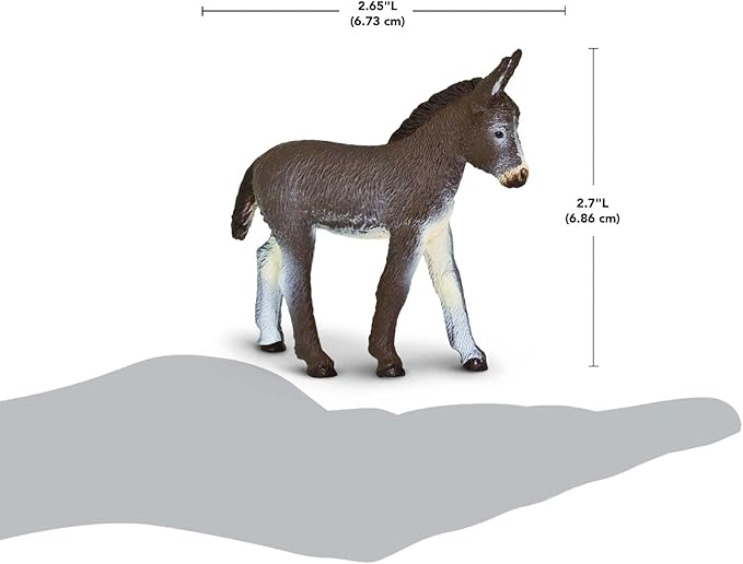Safari Ltd. Donkey Figurine - Detailed 4" Plastic Model Figure - Fun Educational Play Toy for Boys, Girls & Kids Ages 3+