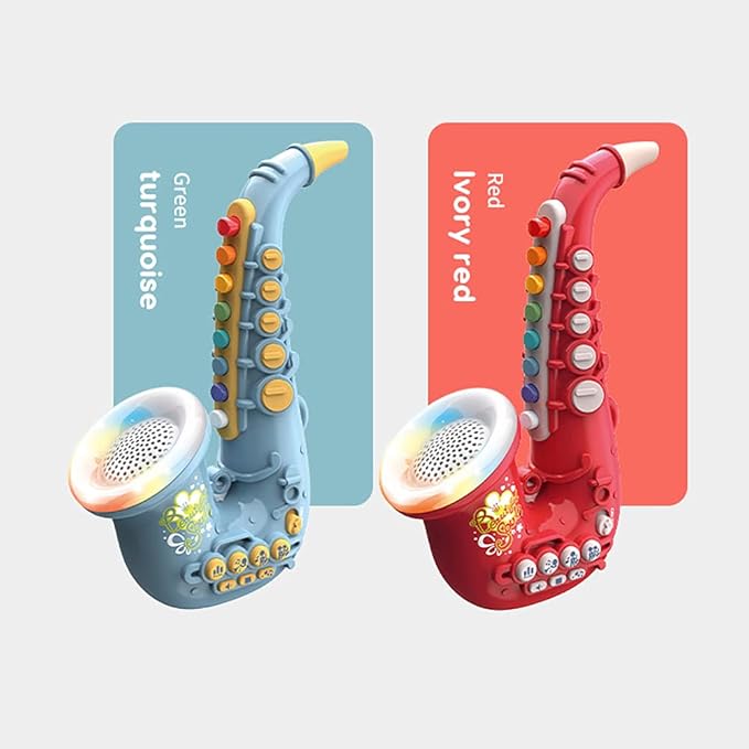 Smaroll Kids Saxophone Toy with Light and Sound,Multifunctional Early Educational Toys Musical Instrument Toy for Toddler Girls Boys Beginners Music Simulation Mini Saxophone, for Kids