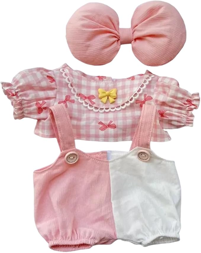 Luxury Chic Doll Clothes Set with Elegant Dress, Shirt, Bow & Necklace - Premium Outfit for Dress Up, Collecting & Gift Giving - Perfect for Kids, Doll Collectors & 18 Dolls (2-38cm)