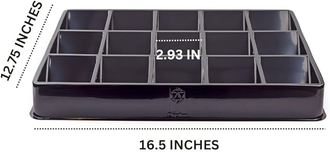 Toy Vault Trading Card Sorting Trays and Dealer Trays (3-Pack, 15-Slot); Large Black Card Tray Organizer for CCG Games and Board Games
