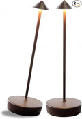 2 Packs Rust Cordless Rechargeable Table Lamp 7200mAh Portable Touch Control LED Dimmable Rusty Table Lamp for Bedroom Reading