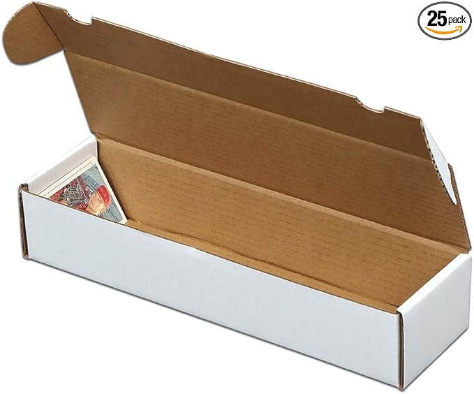 GRAND ORANGE 25 LOT 800 Count Storage Boxes Sports Cards Trading White Shipping Corrugated Paper box