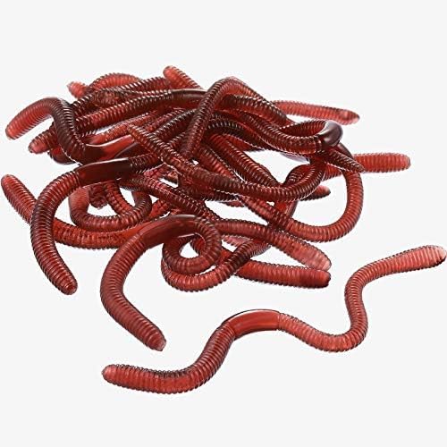 Gejoy 16 Pieces Fake Worms Rubber Play Worms Realistic Plastic Toy Earthworm Worm Farm for Halloween April Fool's Day Party